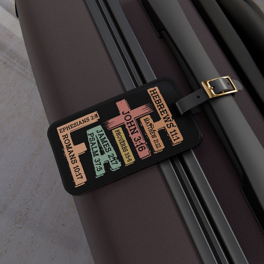 Faith Bible Verse Luggage Tag Trendy Christian Faith-Based Travel Accessory Perfect Believer Gift Unique Jesus Scripture Suitcase ID Badge