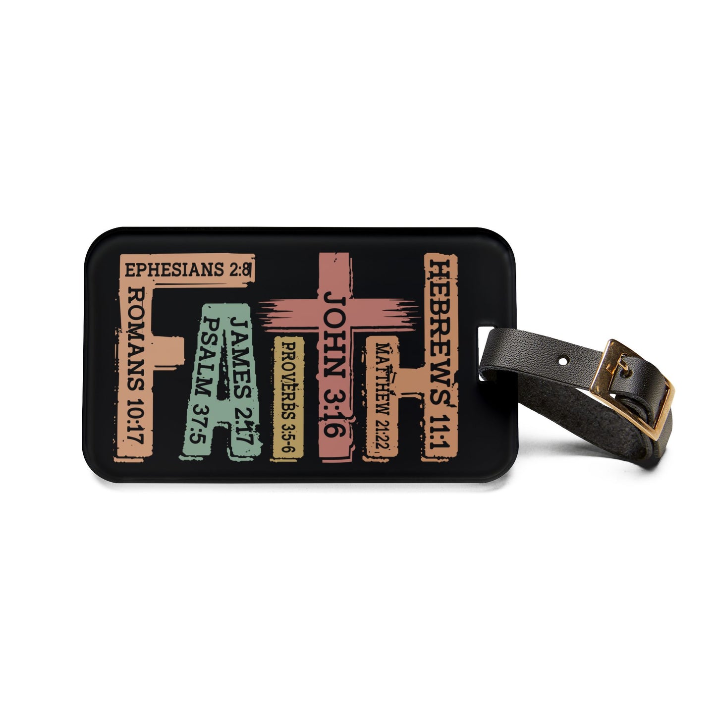 Faith Bible Verse Luggage Tag Trendy Christian Faith-Based Travel Accessory Perfect Believer Gift Unique Jesus Scripture Suitcase ID Badge