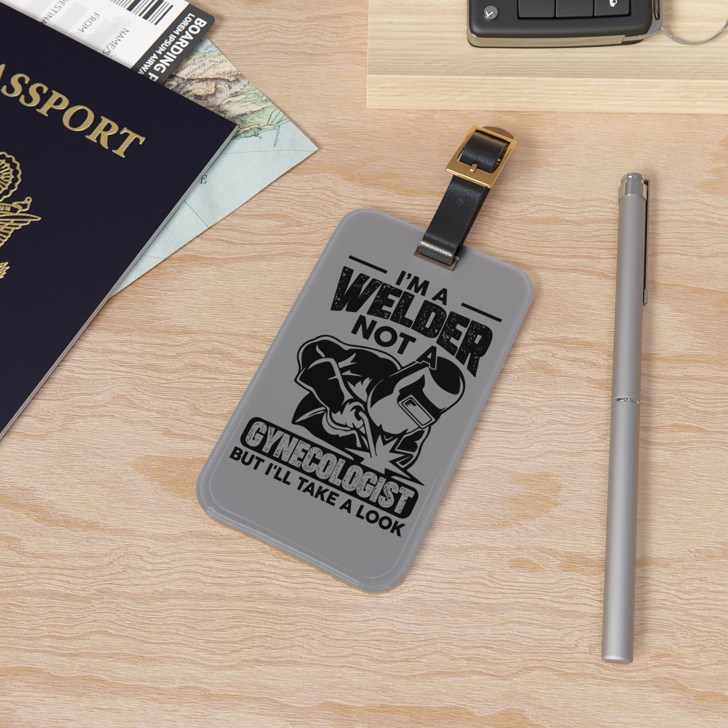 Im a Welder Not a Gynecologist Luggage Tag | Funny Blue Collar Baggage ID | Sarcastic Welder Humor Travel Accessory | Hilarious Gift Welders