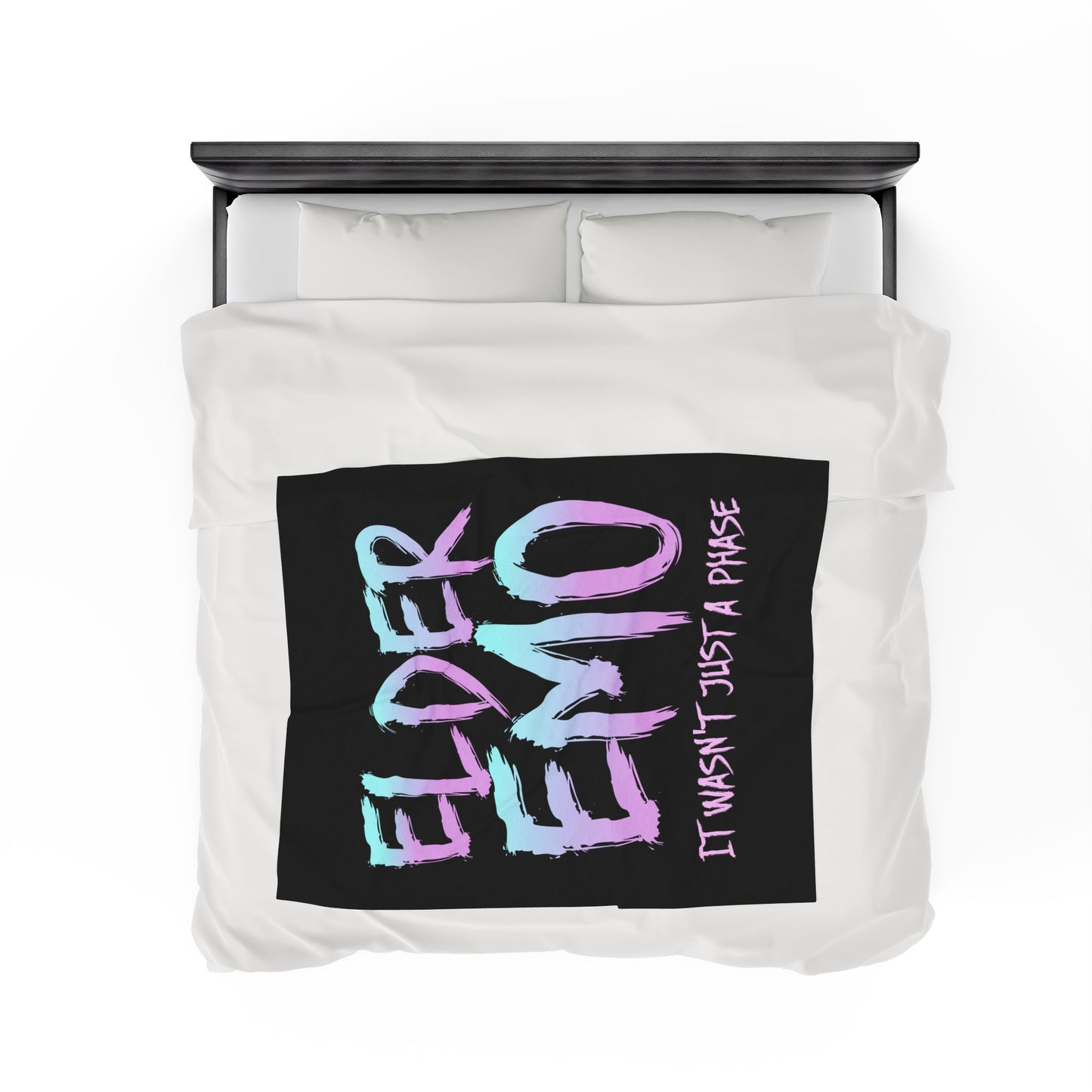 Elder Emo Not Just A Phase Velveteen Plush Throw Blanket | Dark Aesthetic Gift for Goths & Punks | Emo Decor for Nostalgic Alternative Fans