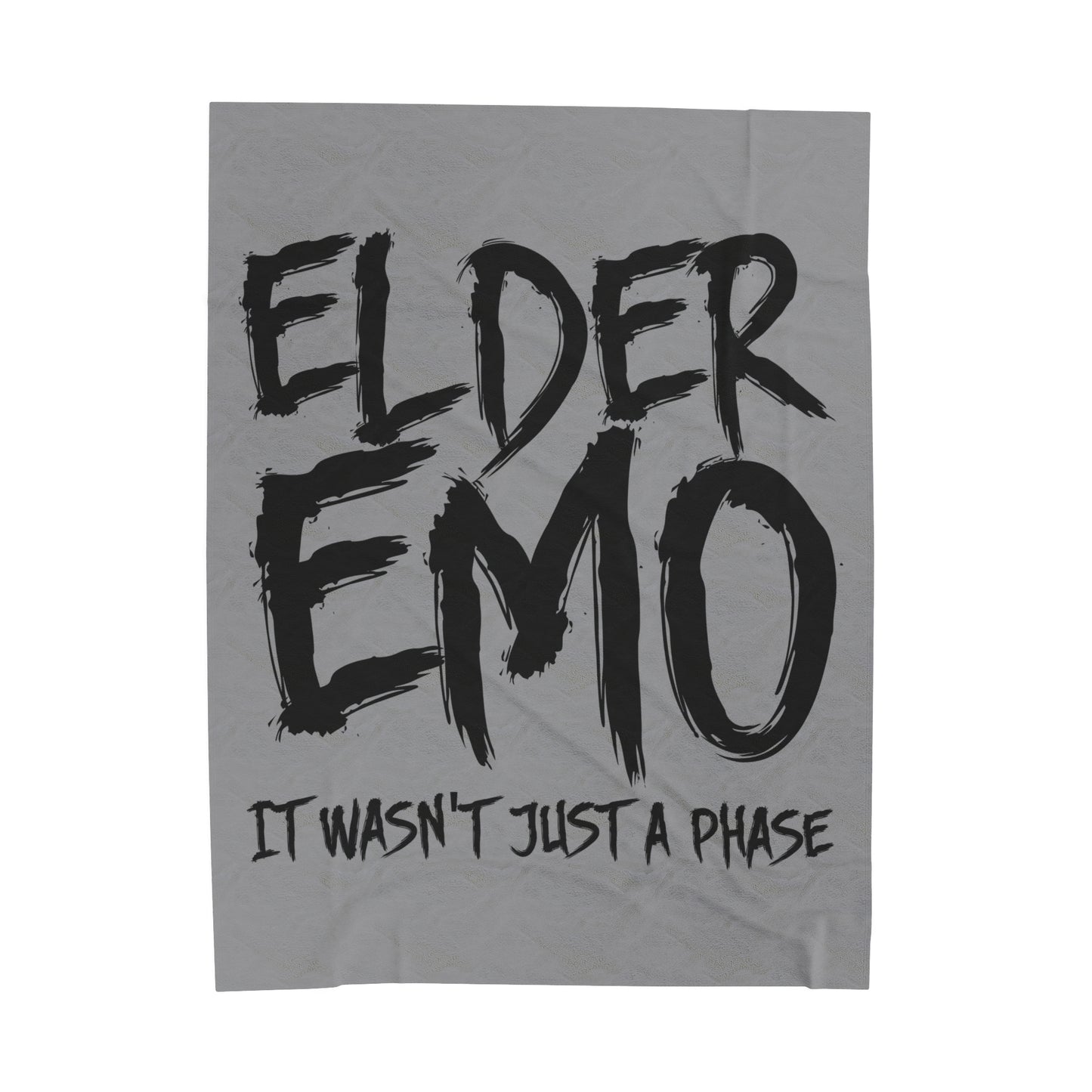 Elder Emo Not Just A Phase Velveteen Plush Throw Blanket Black Dark Aesthetic Gift Goths & Punks | Emo Decor Nostalgic Alternative Fans Gift