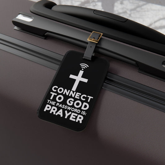 Connect to God Password Luggage Tag | Prayer Humor Baggage ID | Spiritual Faith-Based Travel Accessory | Christian Believers Gift Jesus GIft