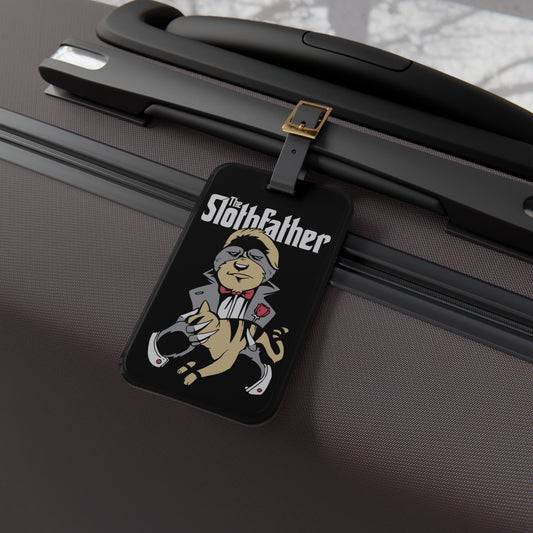 The Slothfather Luggage Tag | Funny Sloth Baggage ID | Nerdy Parody Travel Accessory | Gangster Sloth Gift for Humor Lovers Godfather Parody